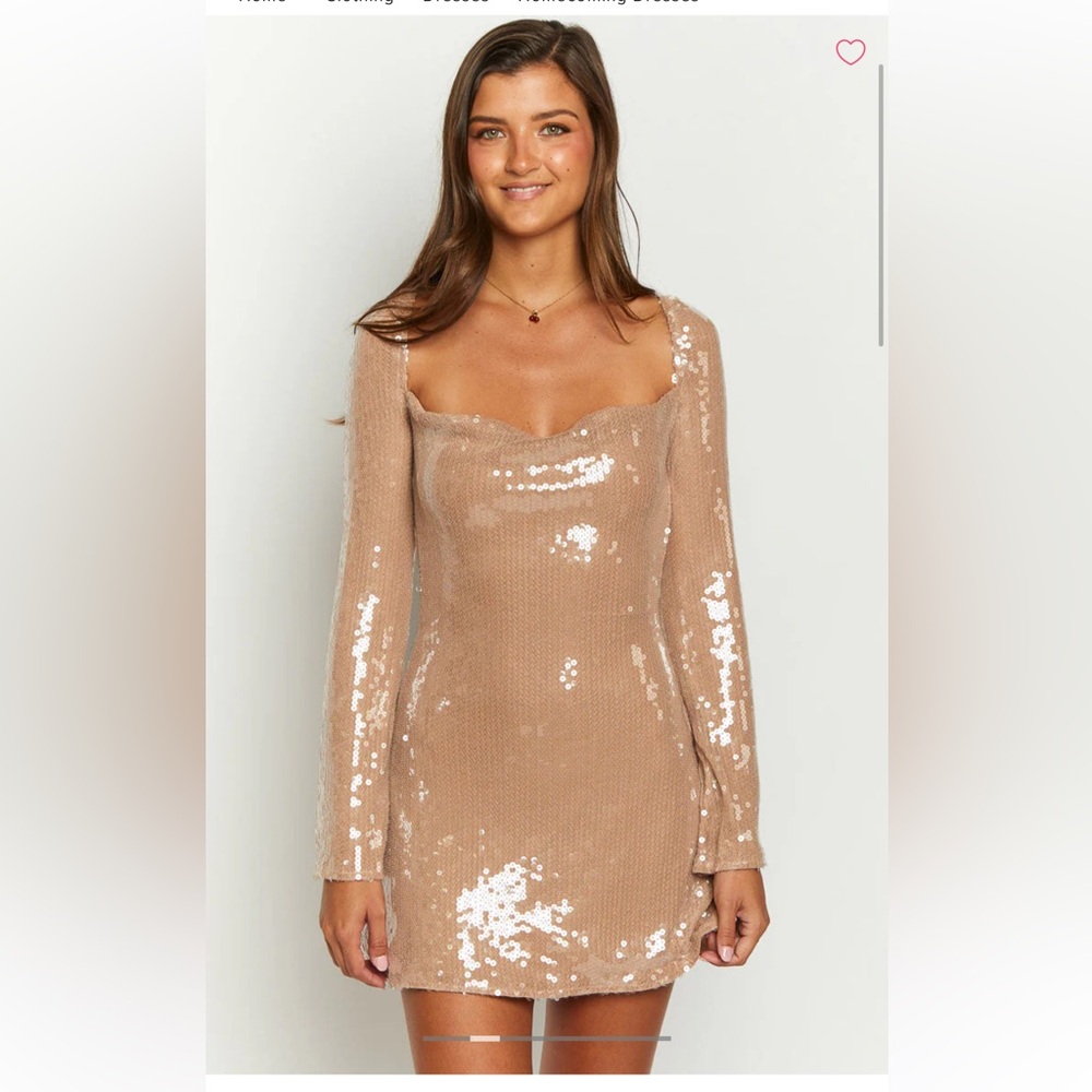 NWT Beginning Boutique Sequin Long Sleeve Dress